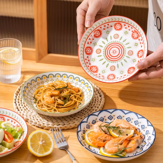 공장 직접 호텔 블랙 북유럽 레스토랑 도자기 접시 세라믹 디너 접시